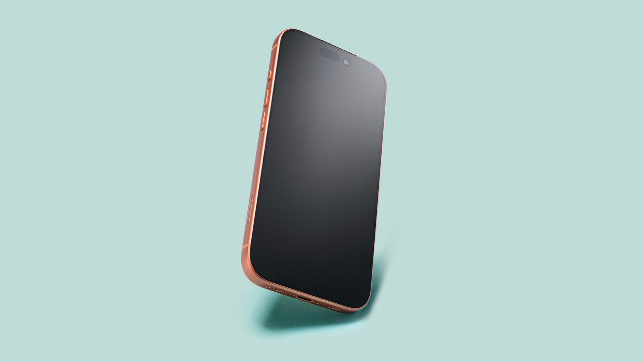 Apple iPhone 17 Pro in cosmic orange on green background
