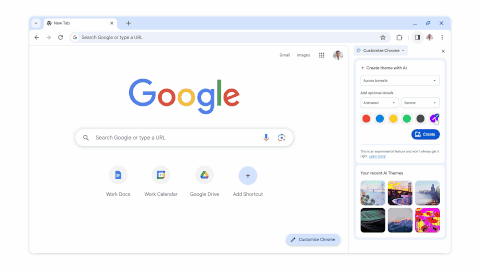 Google Chrome Create Theme with AI