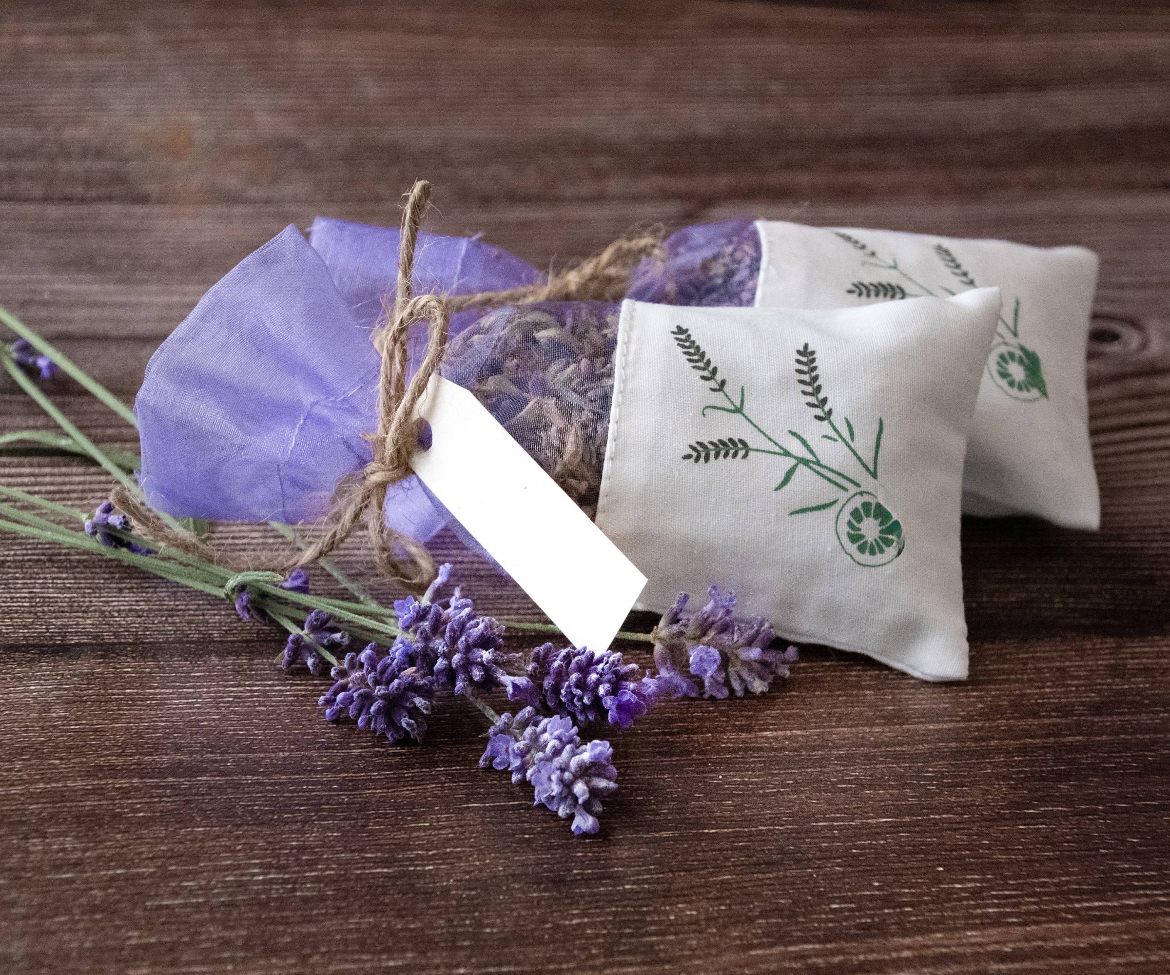 Sachets of dried lavender