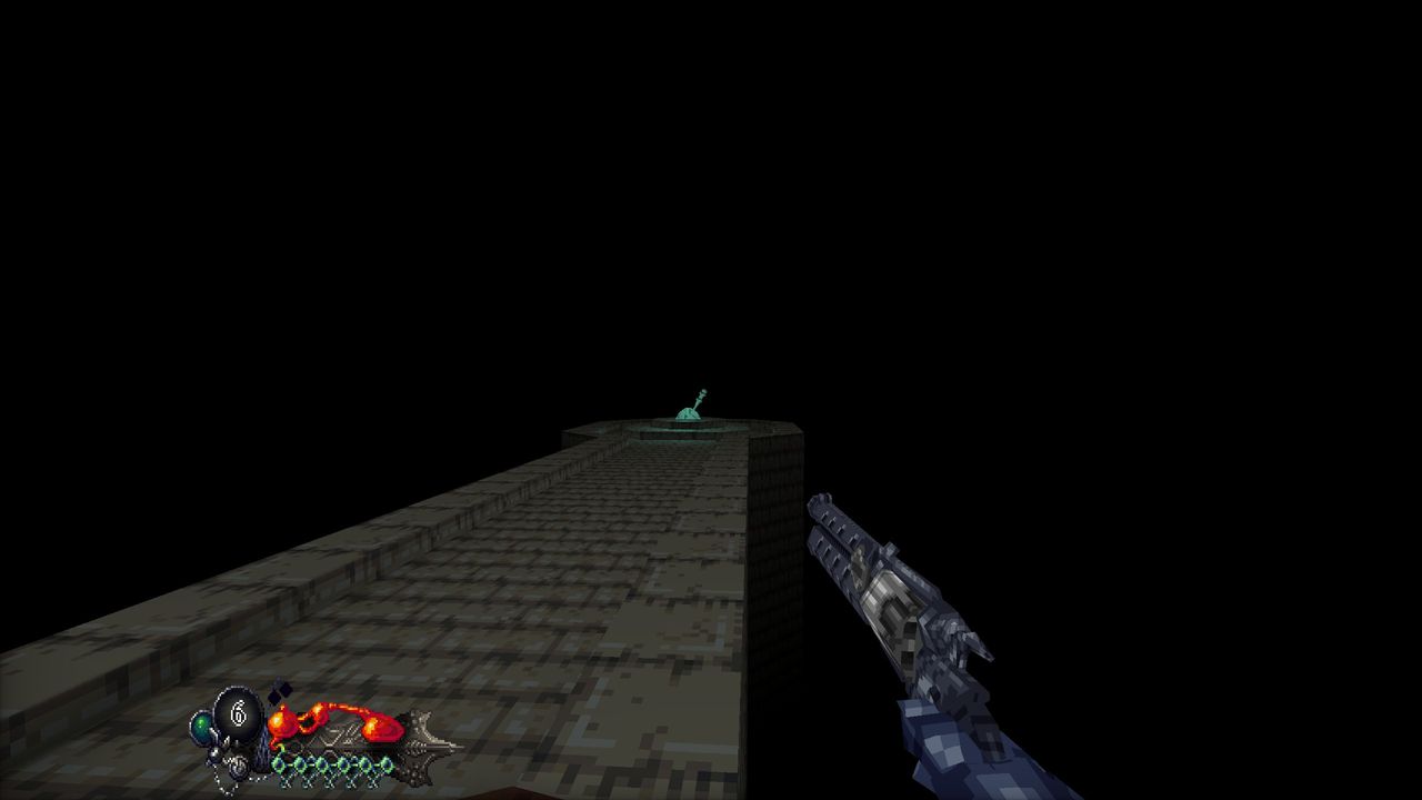 Lever at the end of a causeway in a pitch black void in Mohrta.