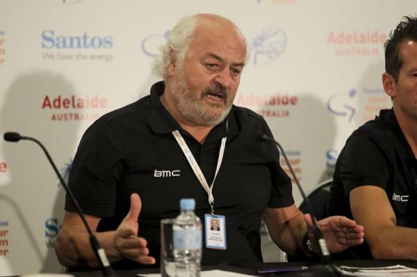 Andy Rihs was animated in the BMC pre-Tour Down Under press conference.