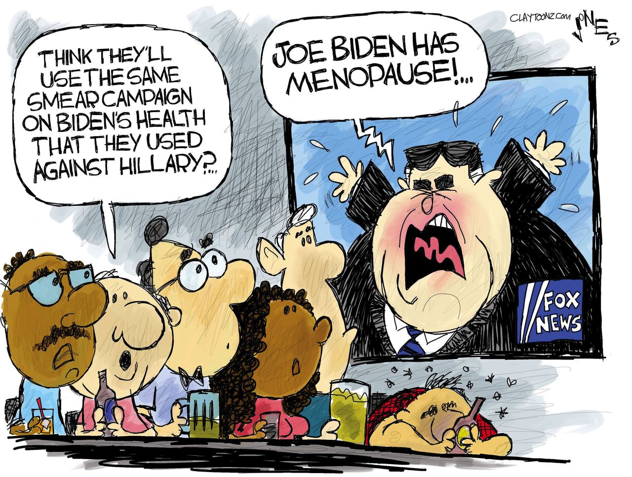 Political Cartoon U.S. Joe Biden Fox News Smear Campaign Hillary Clinton