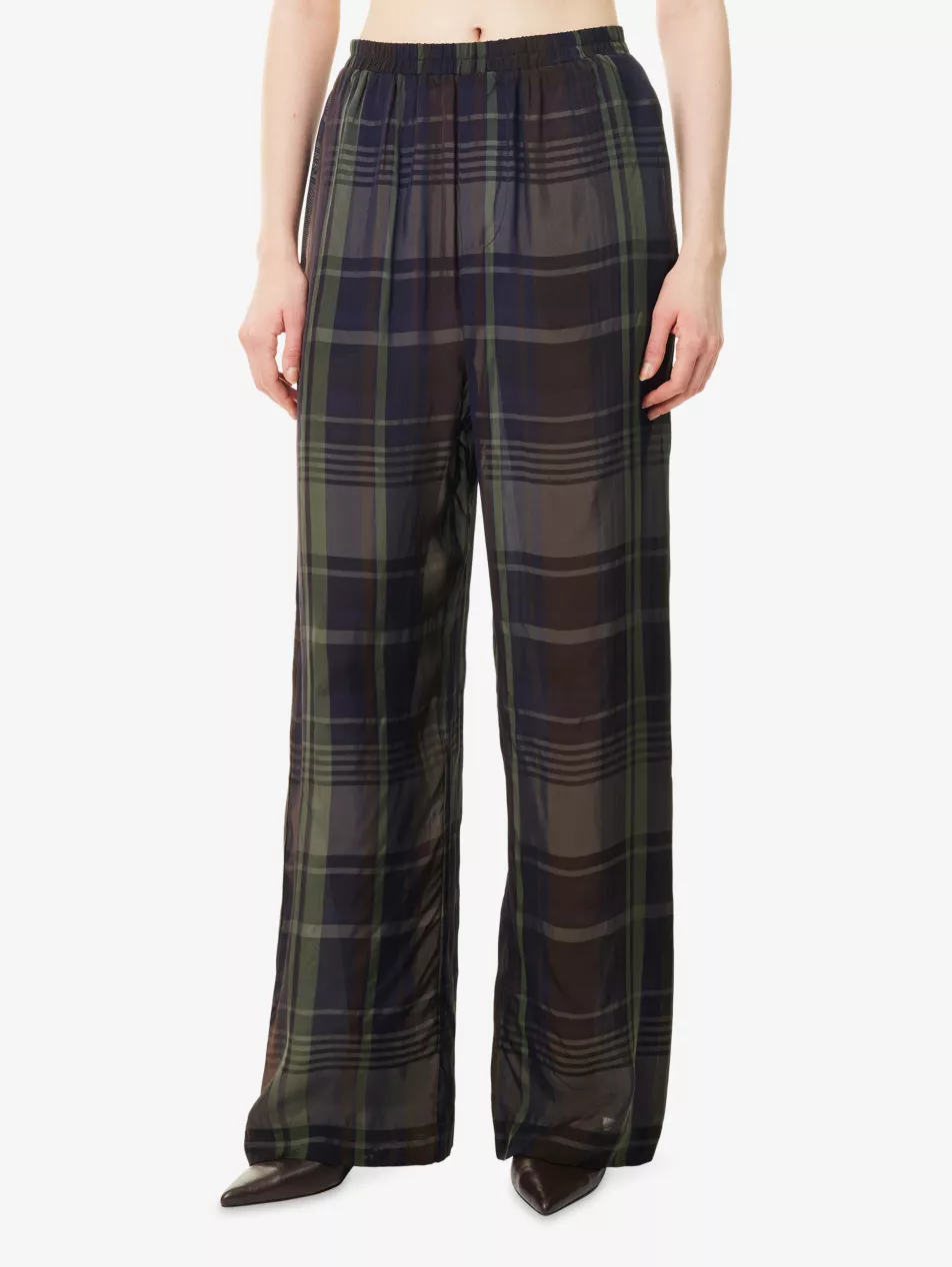 Baxter Check-Print Woven Trousers - Xxs