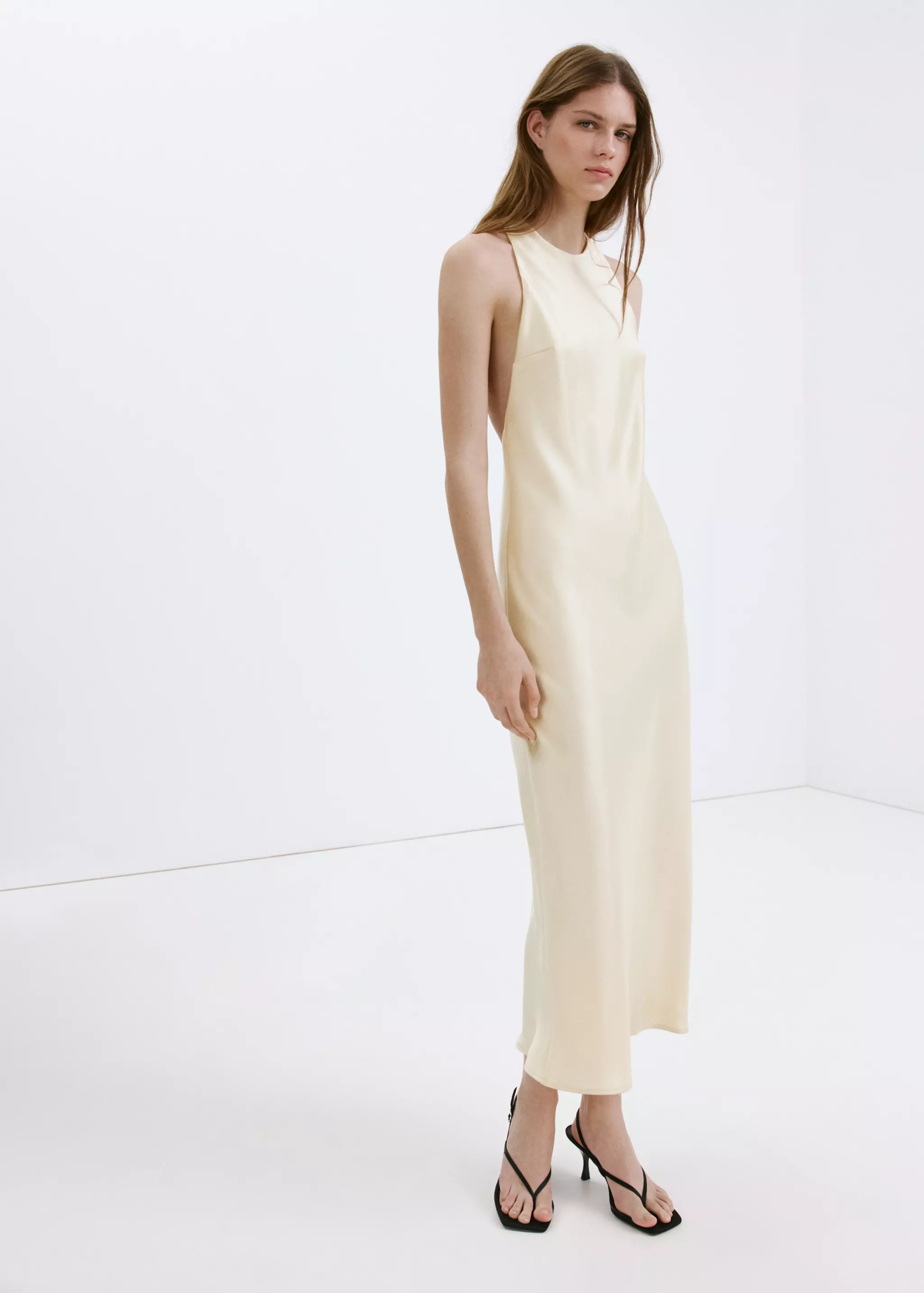 Back Detail Satin Dress - Women | Mango Usa