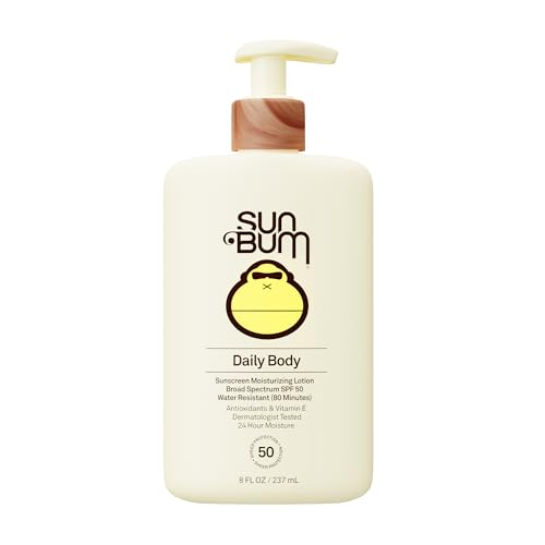 Sun Bum Daily Spf 50 Sunscreen Body Lotion - Broad Spectrum Moisturizing Sunscreen With Vitamin E - Vegan and Hawaii 104 Act Compliant (without Octinoxate &amp;amp; Oxybenzone) - Dermatologist Tested - 8 Oz