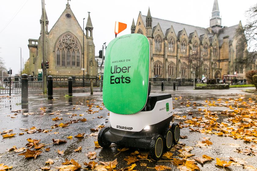 Starship Technologies uber eats delivery robot