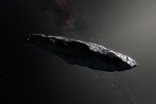Artist's illustration of 'Oumuamua, the first interstellar object ever spotted in our solar system.