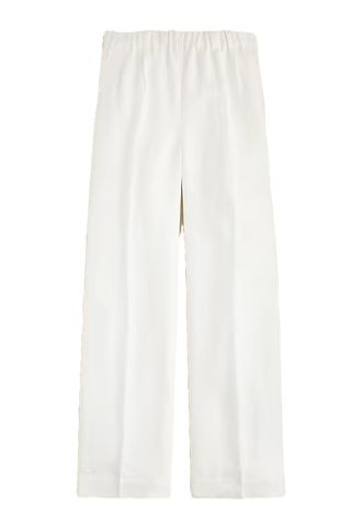 Pleated Pull-On Pant in Linen-Cupro Blend