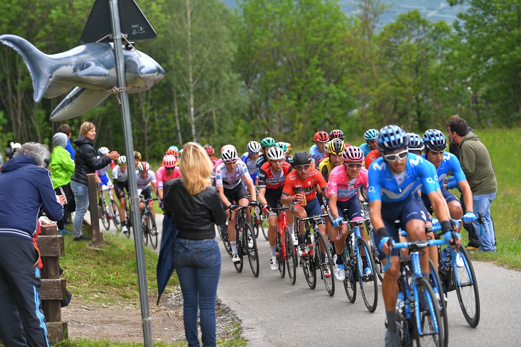 'The Shark' fans roadside during stage 16 at the Giro d'Italia