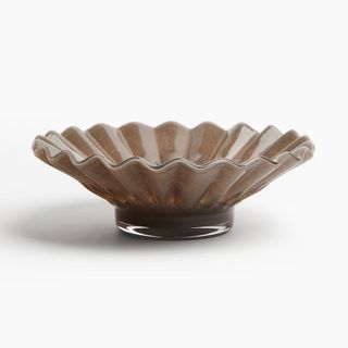 Large Glass Bowl, Brown