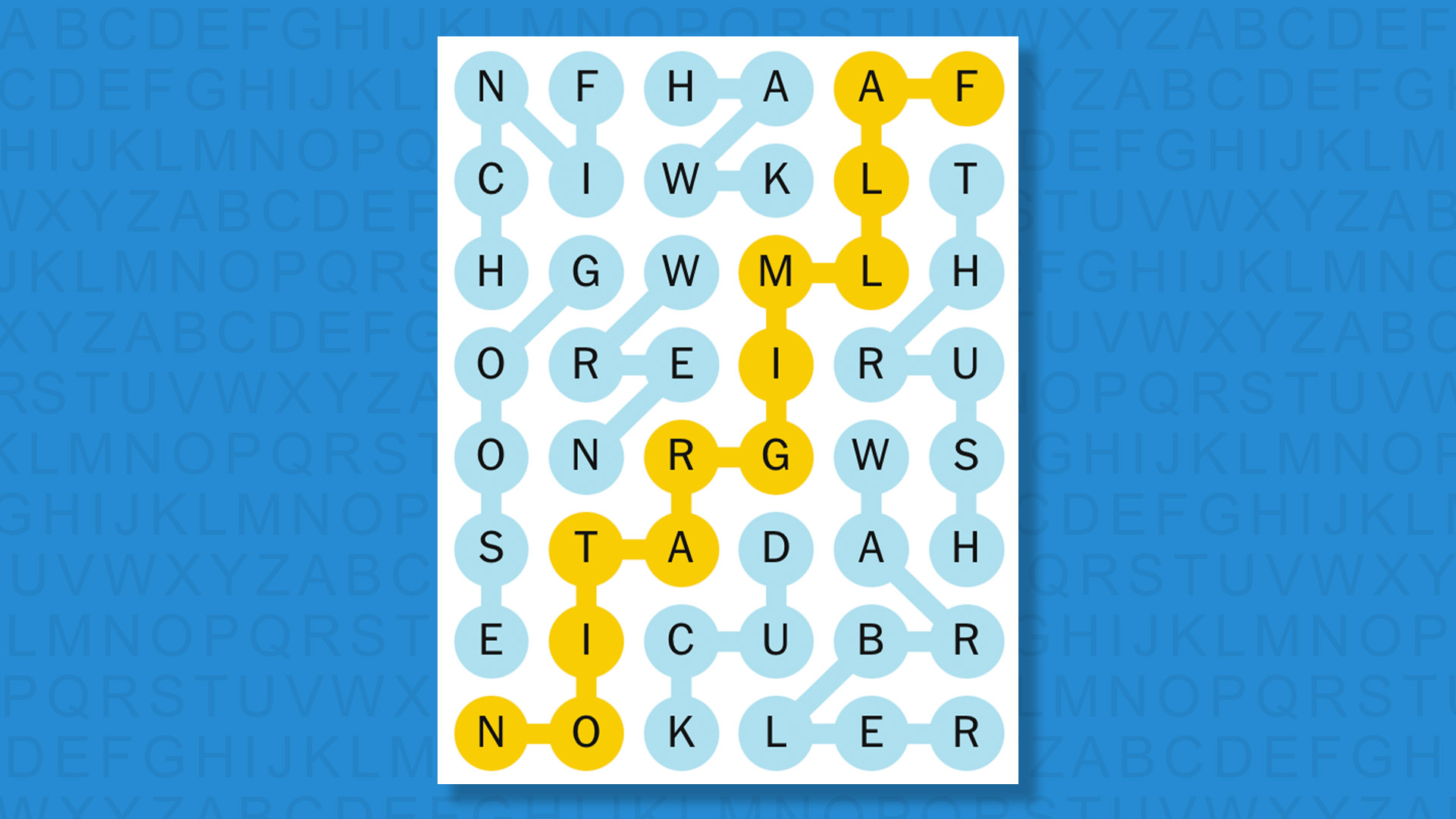 NYT Strands answers for game 589 on a blue background