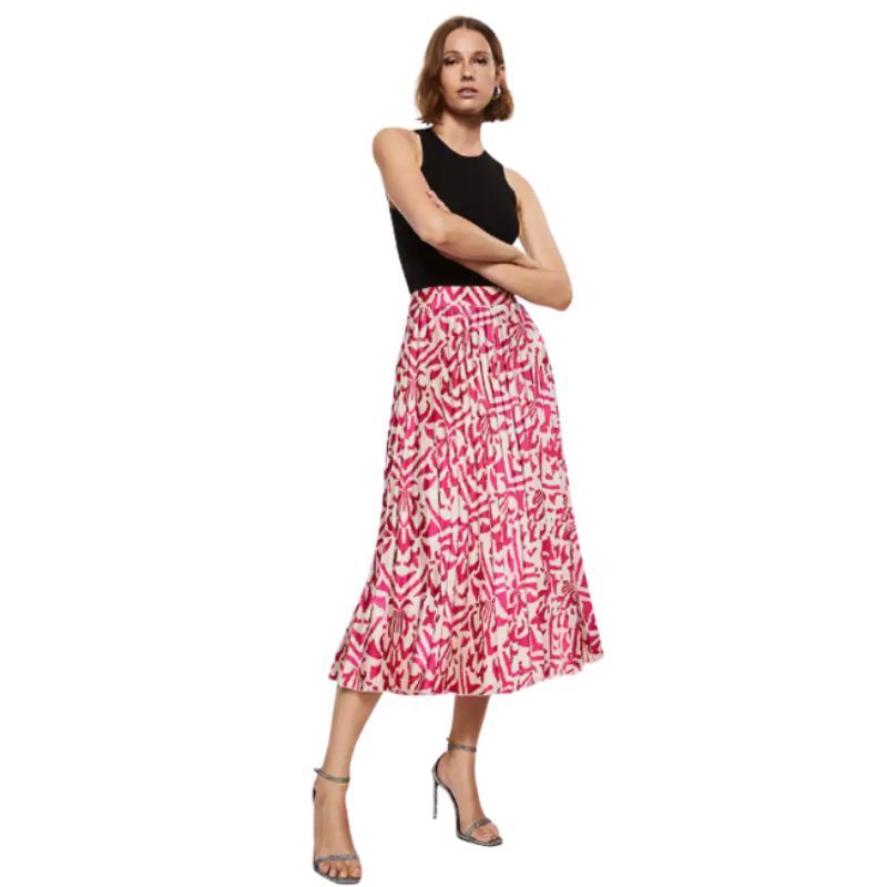 Mango Printed Pleated Skirt
