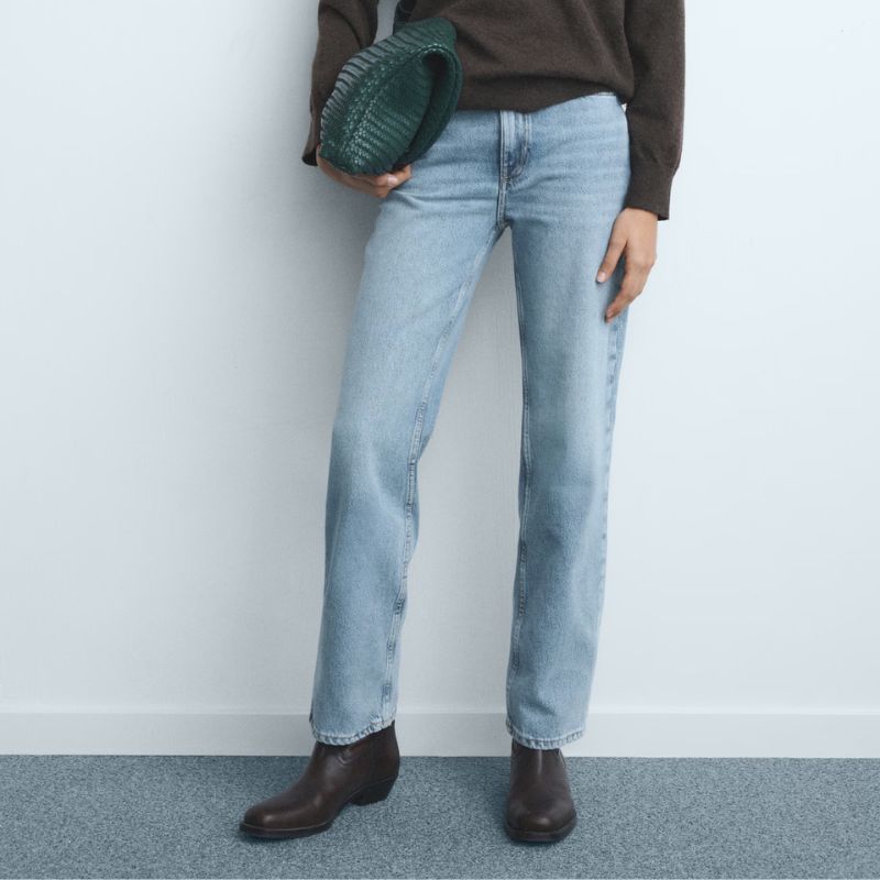 Mango blue straight leg jeans