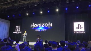 "Horizon Zero Dawn" is on screen at Sony's CES 2025 conference.