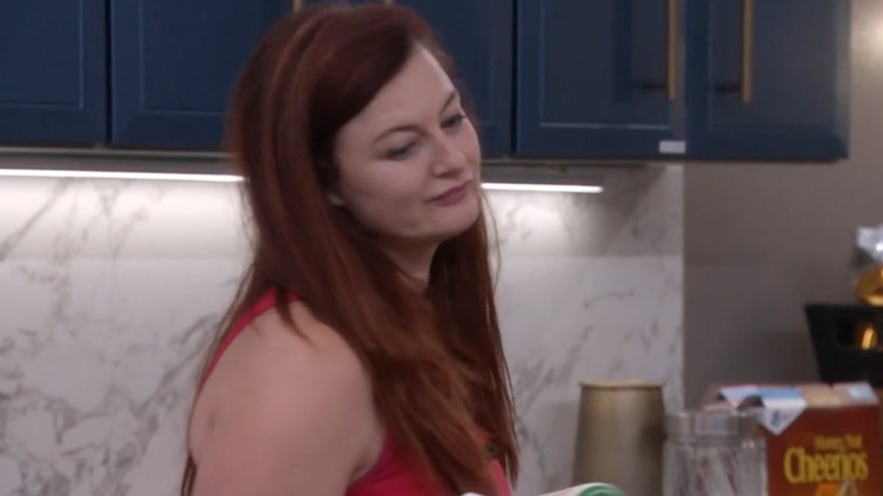 Rachel Reilly talking about to someone in storage room on Big Brother 27.