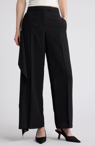 Drape Detail Tailored Pants