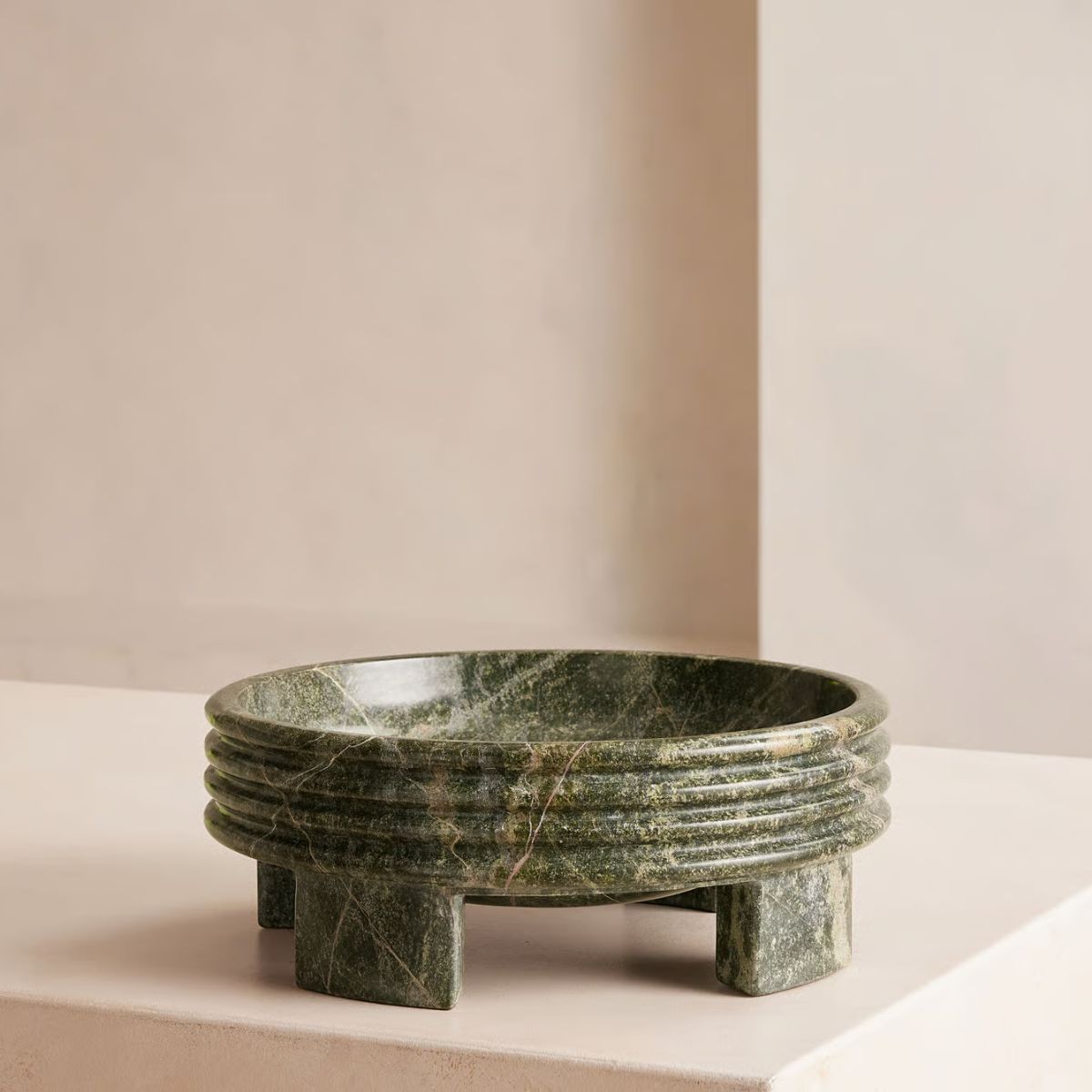 Green marble bowl