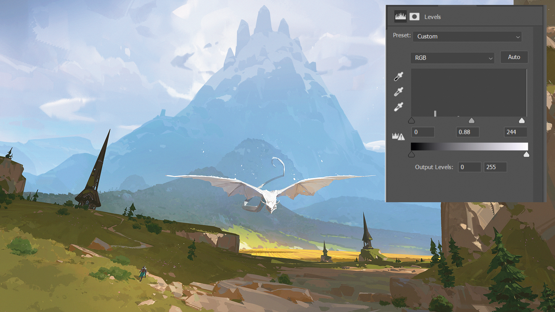 Digital art process in Photoshop