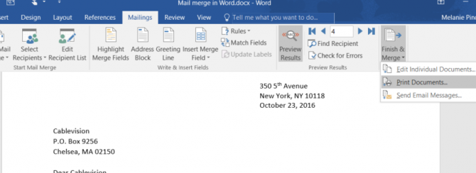 office 2016 mail merge donor letter
