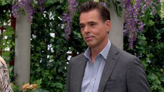 Jason Thompson as Billy smirking in The Young and the Restless