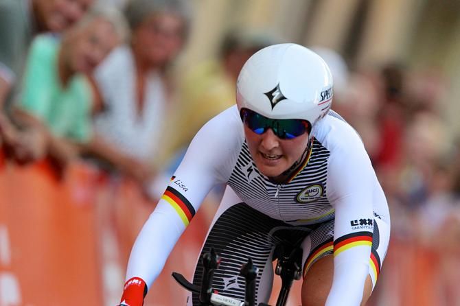 LIsa Brennauer (Specialized-lululemon) extends her race lead with a win in the time trial