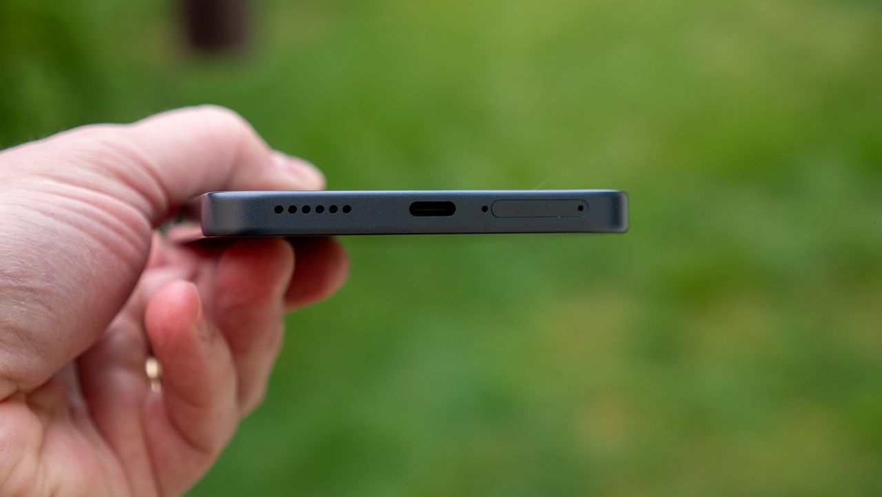 The bottom of the blue TCL NXTPAPER 70 Pro