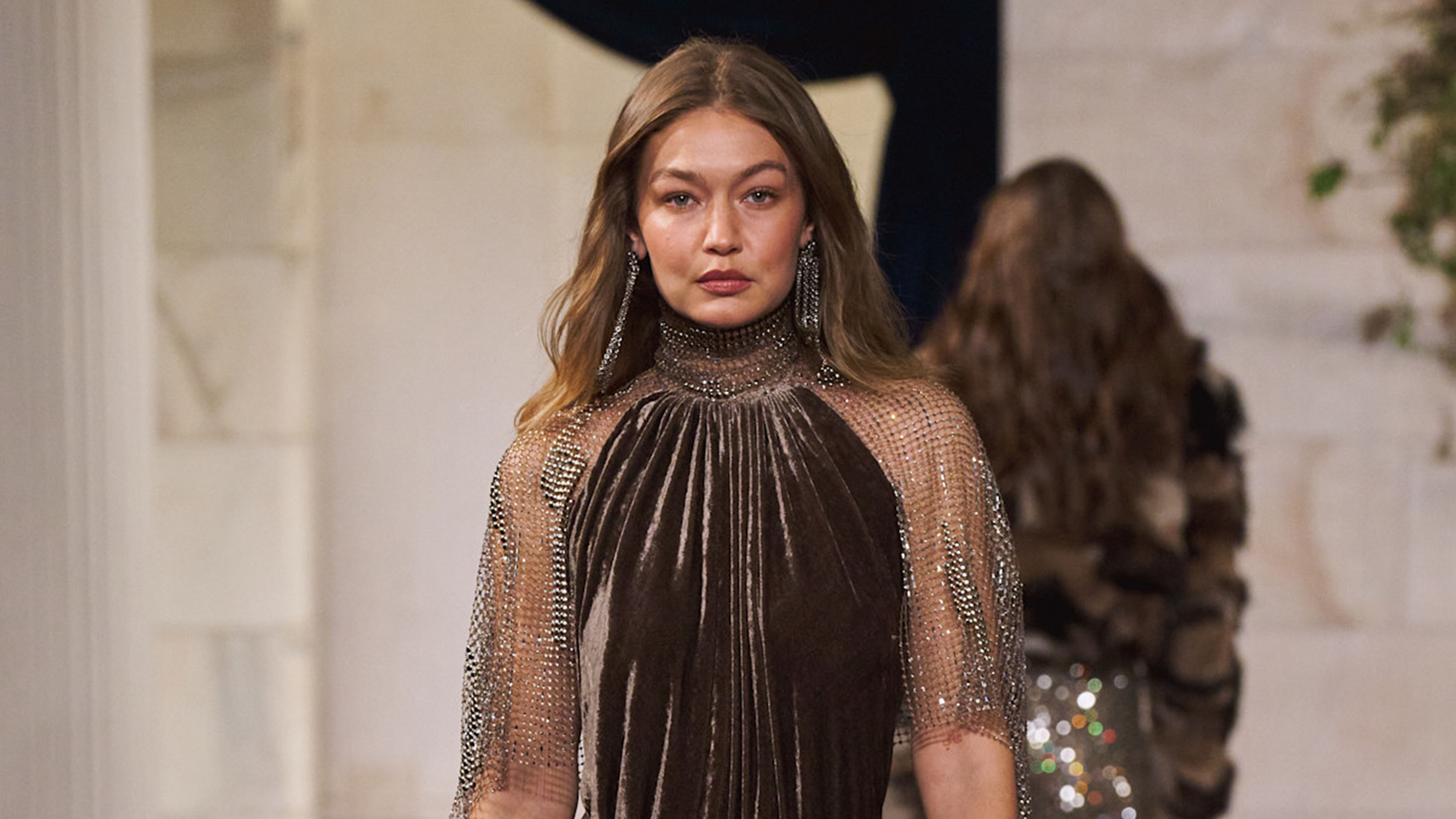 Gigi Hadid on the Ralph Lauren fall/winter 2026 runway