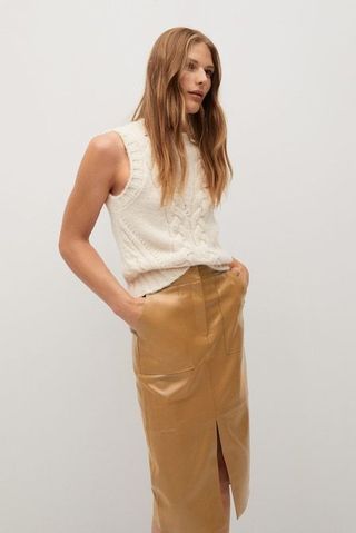 MANGO Faux-leather Pencil Skirt