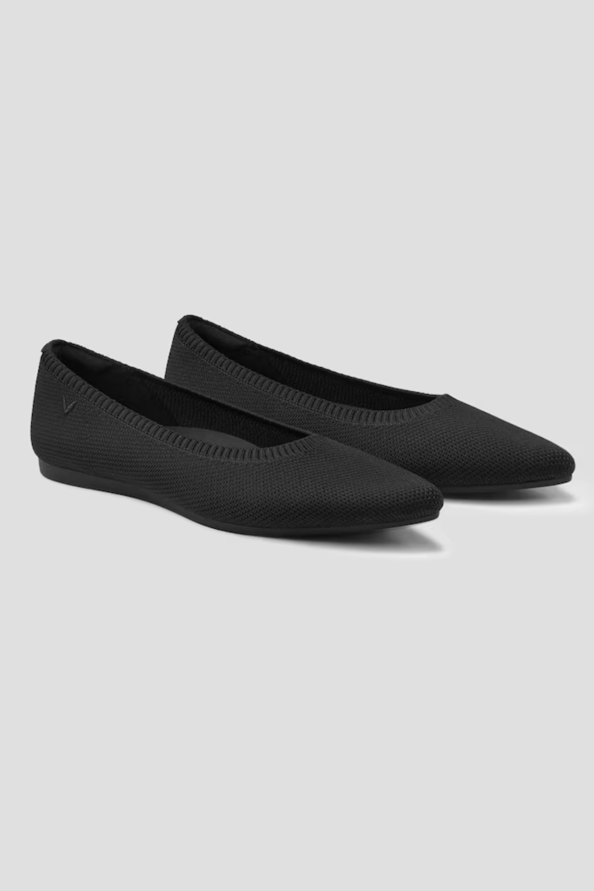 black pointed toe flats