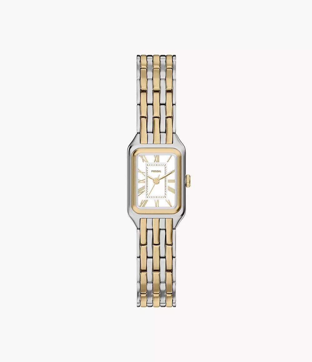 fossil, Raquel Mini Three-Hand Two-Tone Stainless Steel Watch