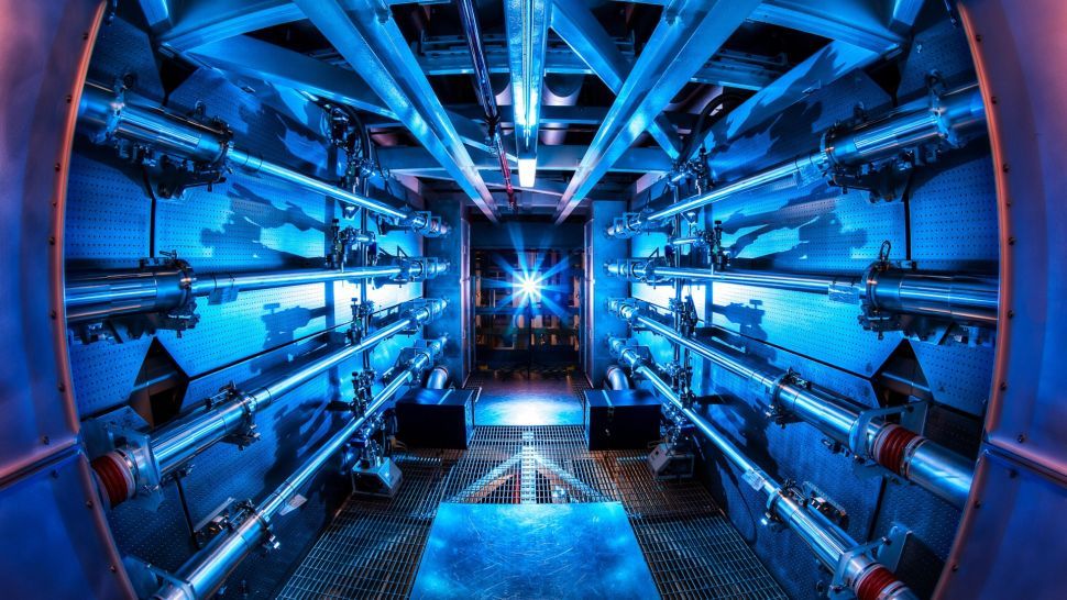 The fusion reactions at the National Ignition Facility takes place at the heart of the world&#039;s most powerful laser system, which consumes about 400 MJ of energy each time it&#039;s fired.