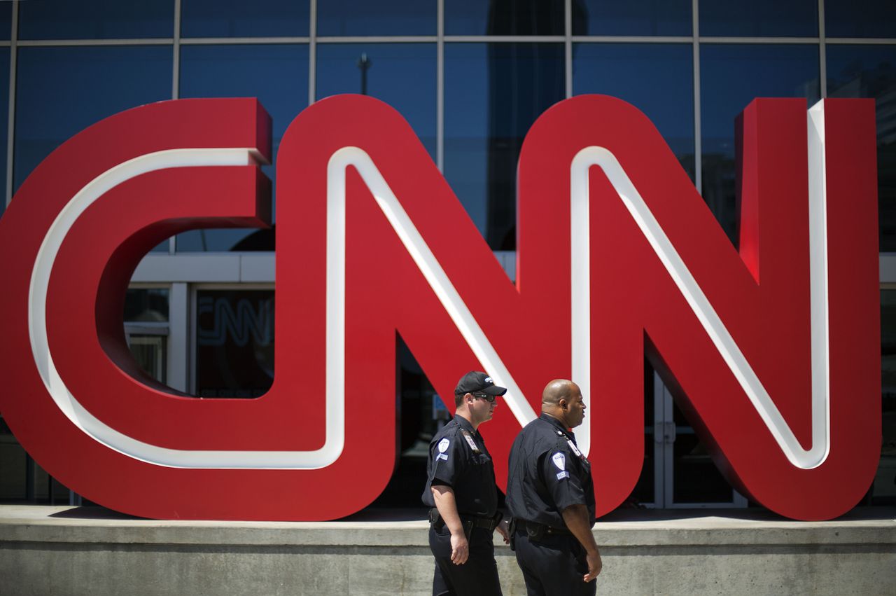 The CNN logo in Atlanta.