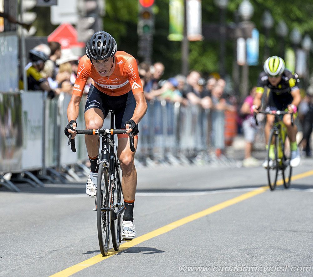 Matteo Dal-Cin (Rally Cycling) attacks with five to go