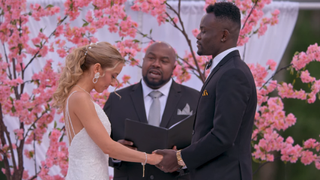 Chelsea and Kwame at wedding in Love Is BLind