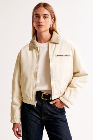 Abercrombie Cropped Twill Workwear Jacket