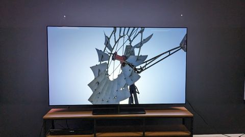 Philips OLED808 hero image with windmill on screen 