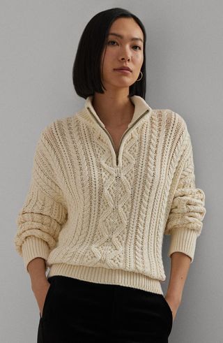 Lauren Ralph Lauren Fisherman cotton zip-up sweater