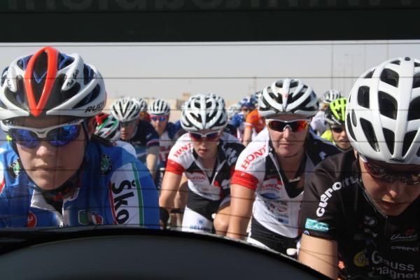 The view from the lead car during the neutralised section.