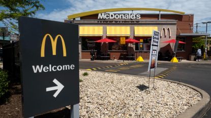 The exterior of a McDonald's restaurant in Chicago.