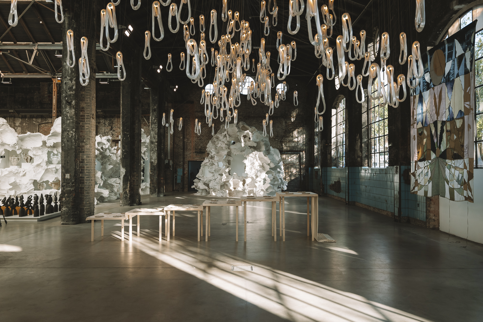 Exhibition by Bocci in a wharehouse in Berlin