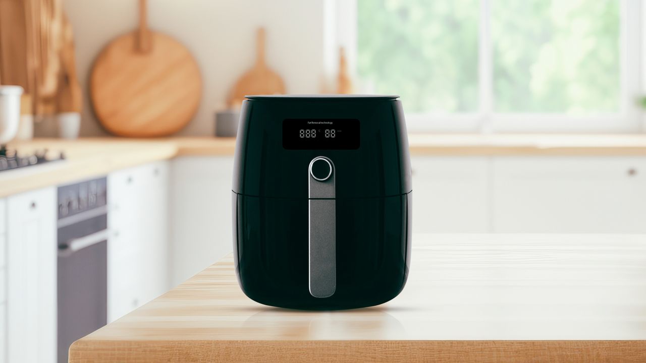 Air fryer on kitchen worktop