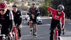 Image shows Fabain Cancellara training with his Tudor Pro Cycling team