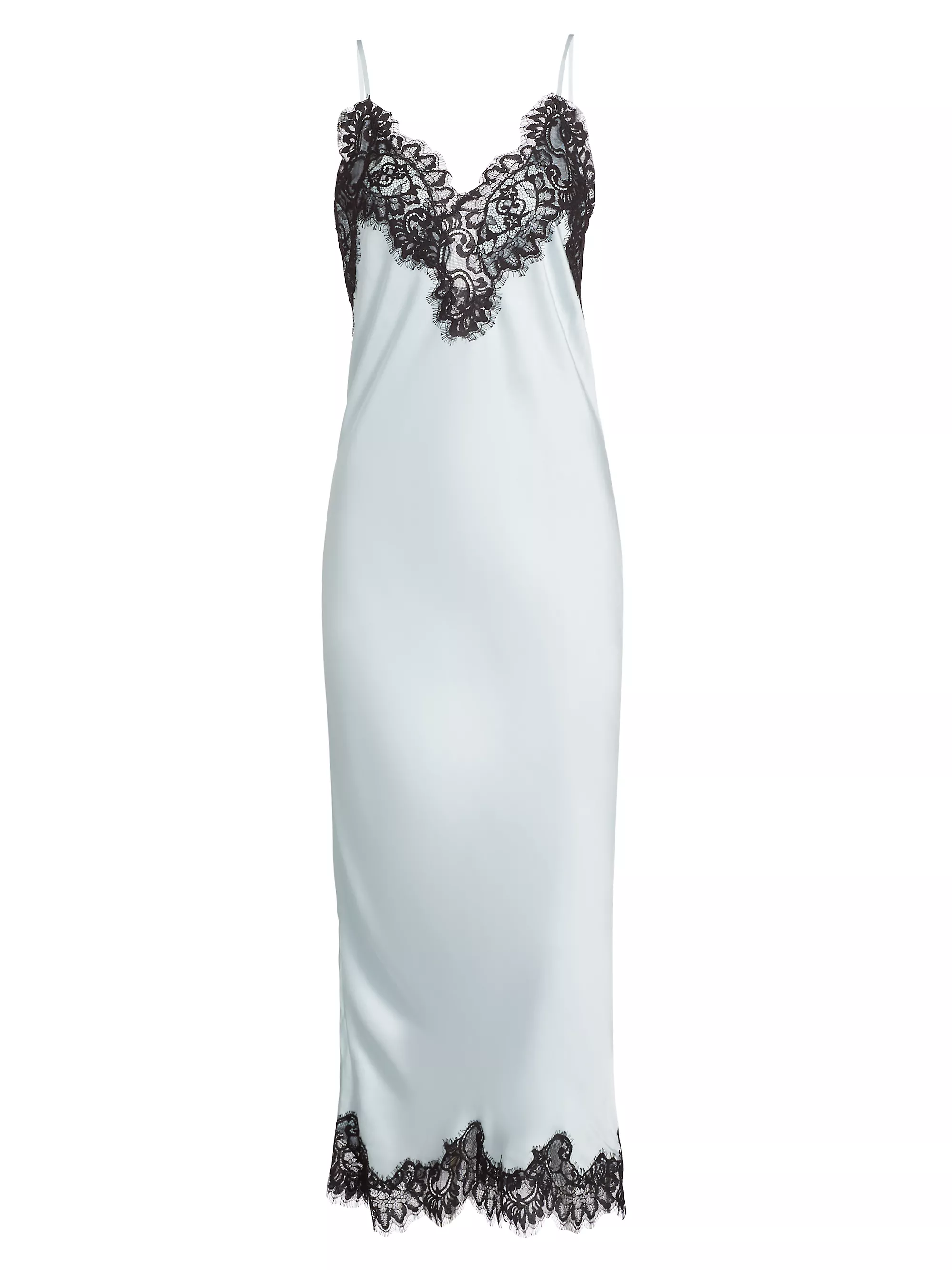 Lennon Satin-Lace Midi-Slipdress