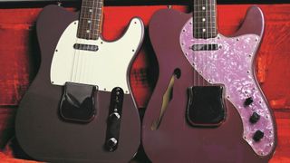 Fender Telecaster and Telecaster Thinline guitars in Lavender Lilac custom color finish