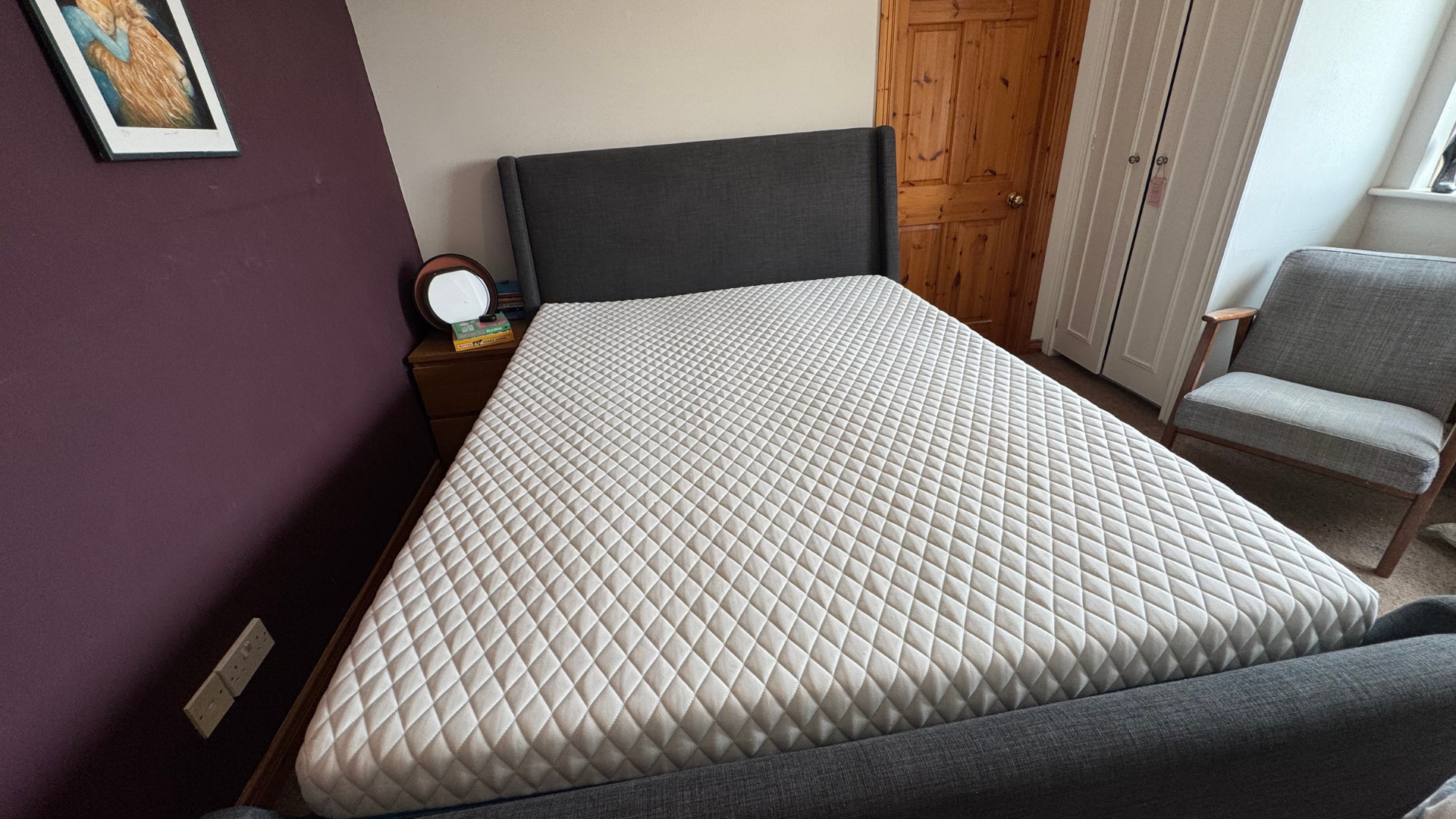 The Simba Hybrid Luxe mattress pictured in Ecommerce Editor Heidi Scrimgeour&#039;s bedroom during testing