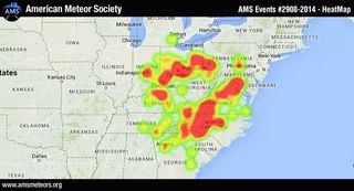 Fireball heat map