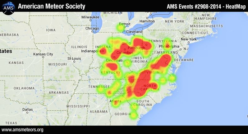 Fireball heat map