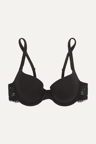 Souple Lace-Trimmed Stretch Cotton-Blend Jersey Contour Bra