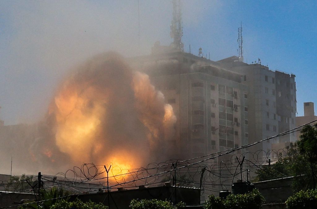 Strike on Al Jala Tower in Gaza.