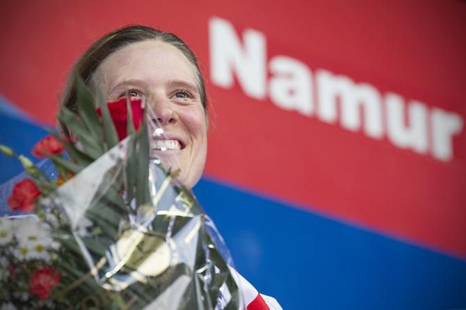 Katie Compton, the UCI World Cup leader